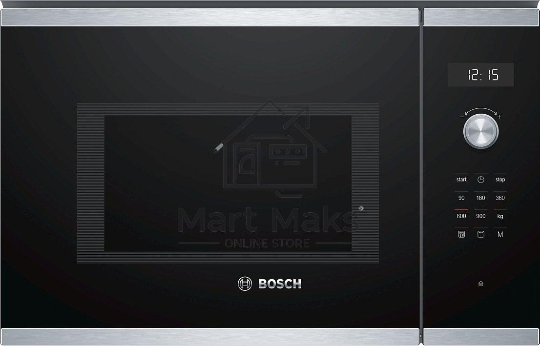 Микроволновая печь встраиваемая Bosch BEL554MS0 нержавеющая сталь/черный, 25 л, 900 Вт, переключатели - поворотный механизм/сенсор