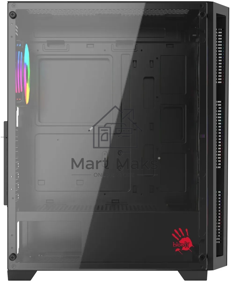 Компьютерный корпус Bloody BD-CC120F черный без БП ATX 8x120mm 1xUSB2.0 1xUSB3.0 audio bott PSU