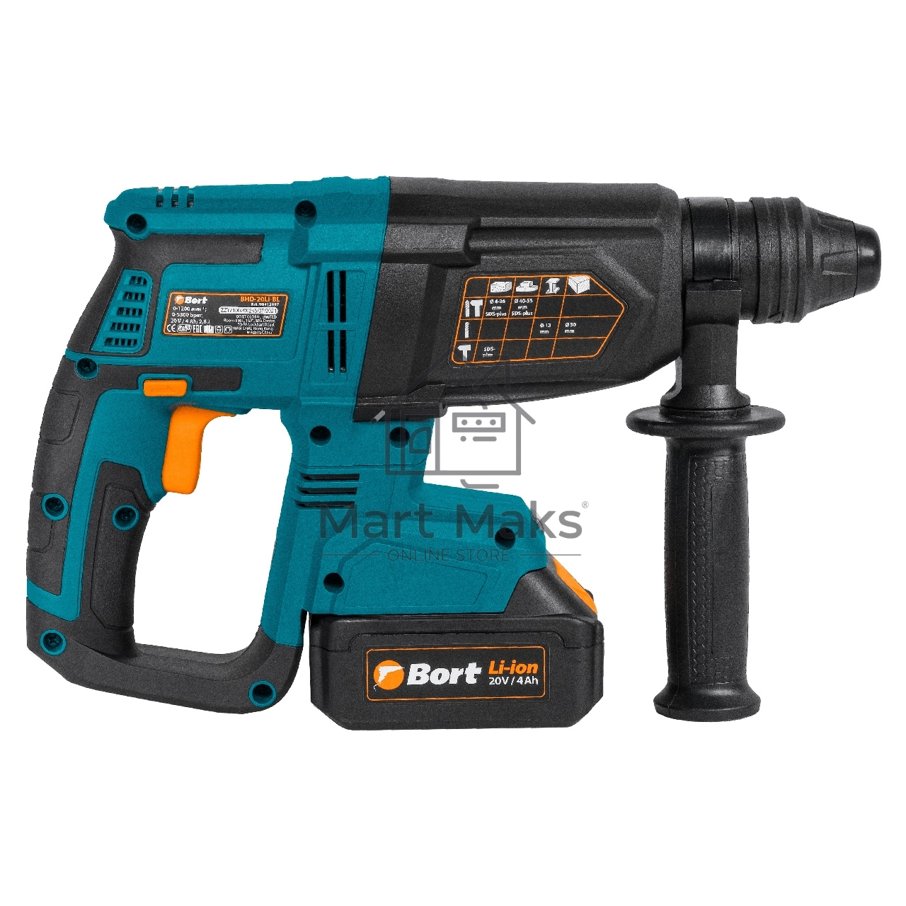 Перфоратор аккумуляторный Bort BHD-20Li-BL (2x4,0А.ч) (93412697) Напряжение аккумуляторной батареи 20 В; Двигатель Бесщеточный двигатель; Энергоемкость аккумуляторной батареи 4 А·ч; Тип аккумуляторной батареи Li-Ion; Скорость холостого хода ...1200 об/мин