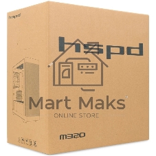 Компьютерный корпус без блока питания HSPD M320, Mesh Mini-tower, черный, slide TG, 0.45 SPCC, 2x140мм ARGb+1x120мм ARGb mATX, mITX 160/340/184мм 2x2.5