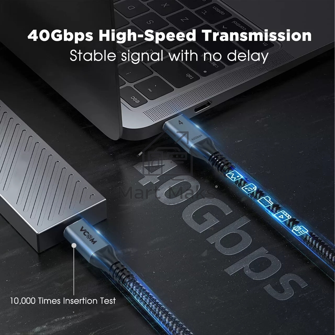 Кабель Thuderbolt4/ USB4 Type C, 5K@60Hz, 40GBps, PD 100W, 5A, VCOM, 1.2м <CU540M-1.2M>