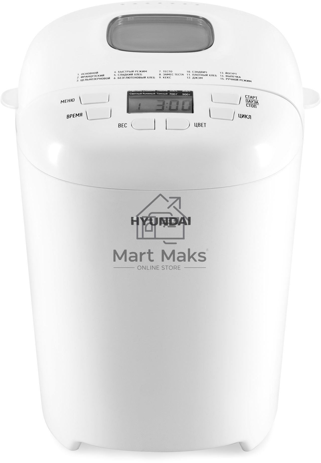 Хлебопечь Hyundai HYBM-M0714 550Вт белый