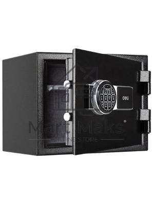 Сейф огнестойкий Deli ET586 300x380x300 мм, электронный/ключевой, черный