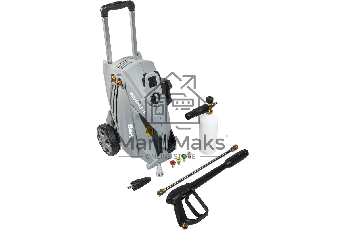 Мойка высокого давления Bort KEX-3000 91276308 3000 Вт, максимальное давление 160 бар, рабочее давление 130 бар, 7,5 л/мин, 7.3 кг, набор аксессуаров 3 шт