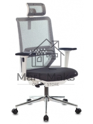 Кресло офисное Бюрократ MC-612N серый TW-04 38-417 сетка/ткань крестов. металл хром