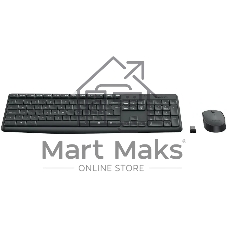 Комплект клавиатура+мышь Logitech MK235 беспроводной, USB, 1000 DPI, серый ( неоригинальная гравировка)
