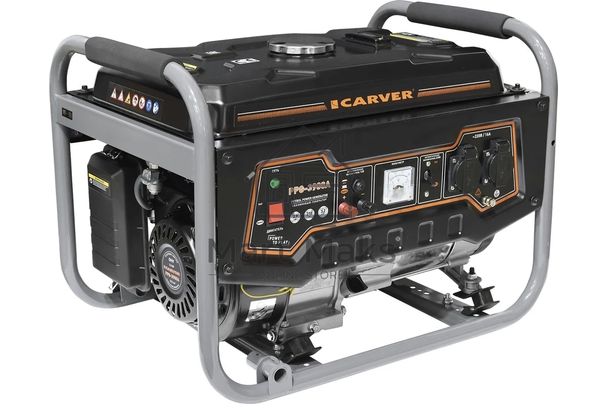 Электрогенератор бензиновый Carver PPG-3900A, 3.2 кВт, 67 дБ, 42 кг