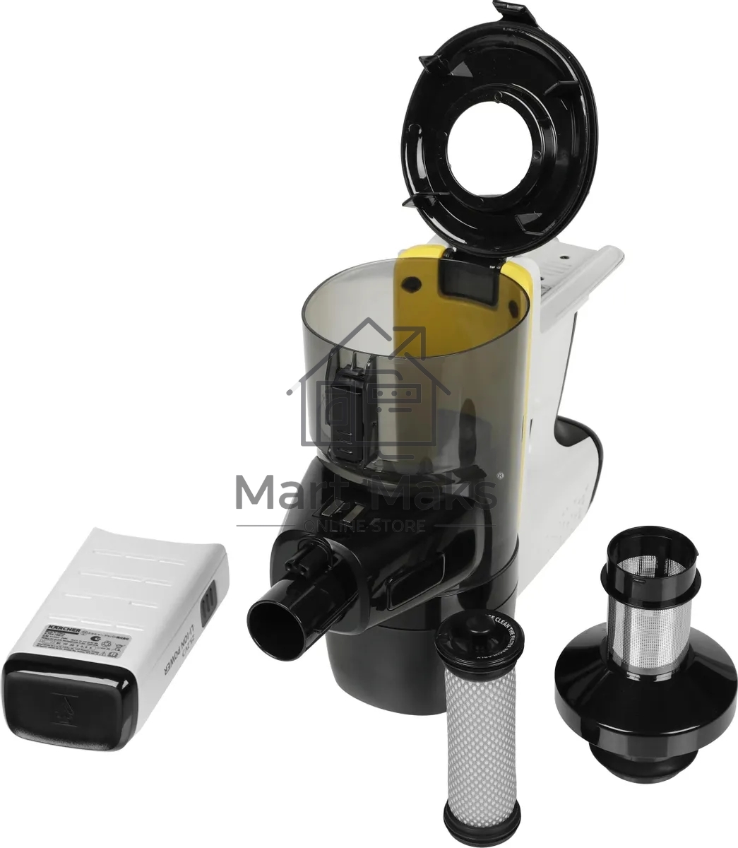 Пылесос вертикальный/ручной Karcher VC 6 Cordless ourFamily белый/черный, питание от аккумулятора, 250 Вт, уборка сухая, пылесборник 0.8 л, работа от АКБ max - 50 мин