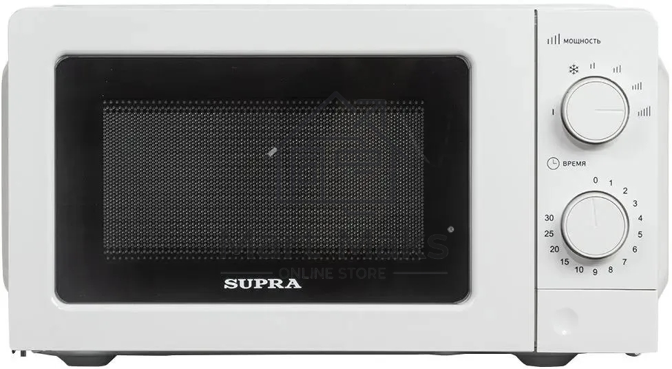 Микроволновая печь SUPRA 20MW61 белый, 20 л, 700 Вт, переключатели - поворотный механизм