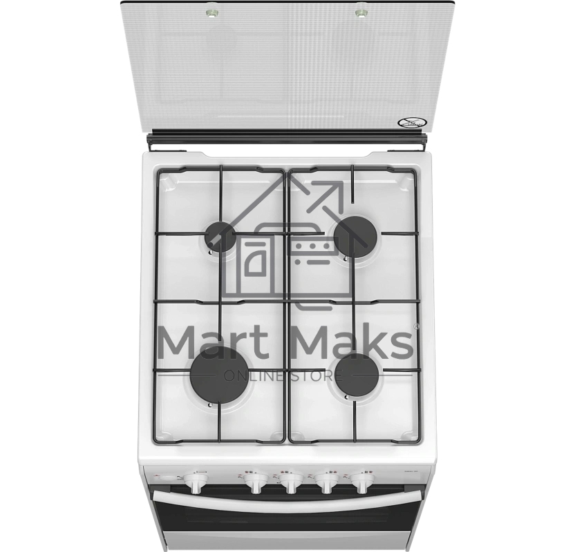 Плита газовая Darina 1B GM 341 107 W белый/черный, конфорок 4 шт, духовка 50 л, 50 см x 85 см x 56 см