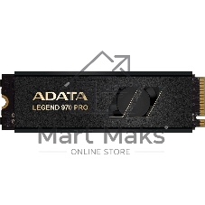 Накопитель SSD ADATA Legend 970 Pro, 1000 Gb, M.2 2280, PCIe 5.0 x4, NVMe 2.0, 3D TLC, R/W 13000/5800 МБ/сек, радиатор с вентилятором Накопитель SSD ADATA Legend 970 Pro, 1000 Gb, M.2 2280, PCIe 5.0 x4, NVMe 2.0, 3D TLC, R/W 13000/5800 МБ/сек, радиатор с вентилятором