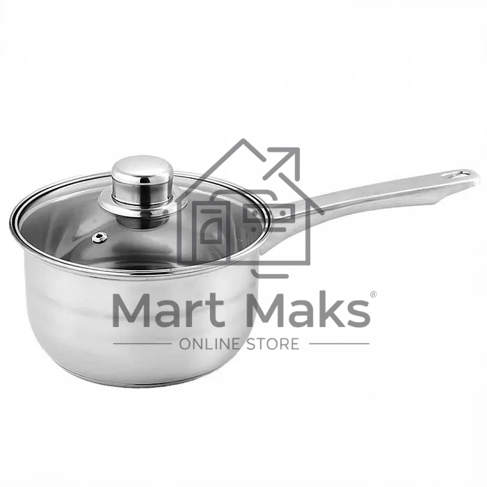 Ковш WEBBER BE-155/2 из нерж стали со стеклянной крышкой (d=16; 1.9 л) (12)