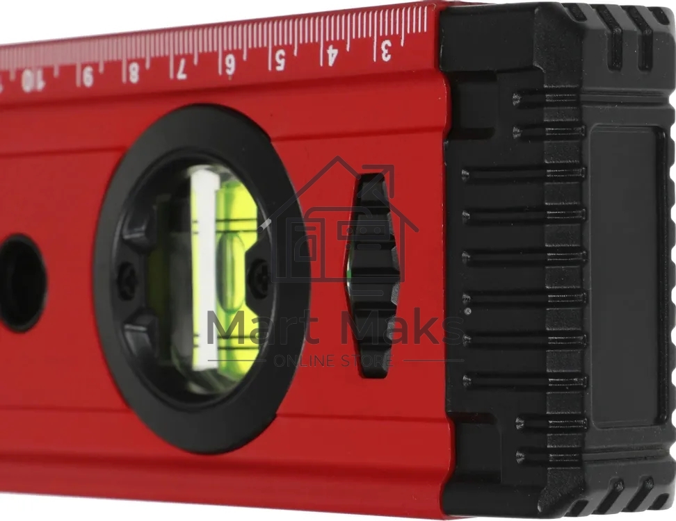 Уровень RGK U4150 пузырьковый 3глаз. магнит. красный (776073)