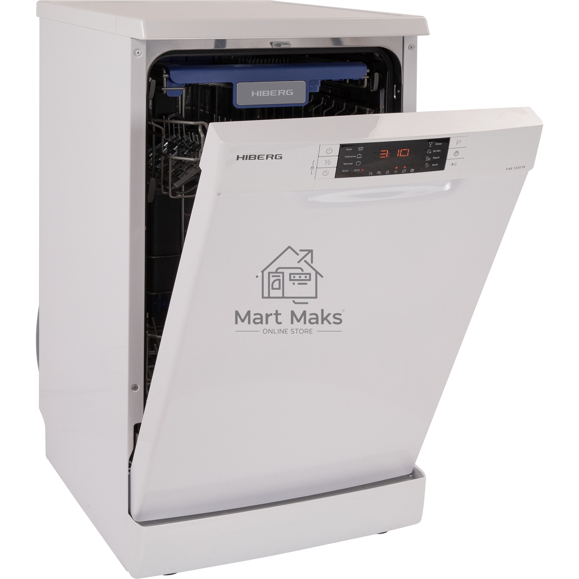 Посудомоечная машина HIBERG F48 1030 W, белый, 44.8 см, 10 компл., 49 дБ, класс A++