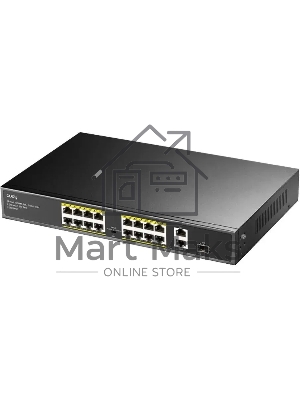 Коммутатор Cudy FS1018PS1 (L2) 16x100Мбит/с 2x1Gbит/с 1SFP 16PoE+ 200W неуправляемый