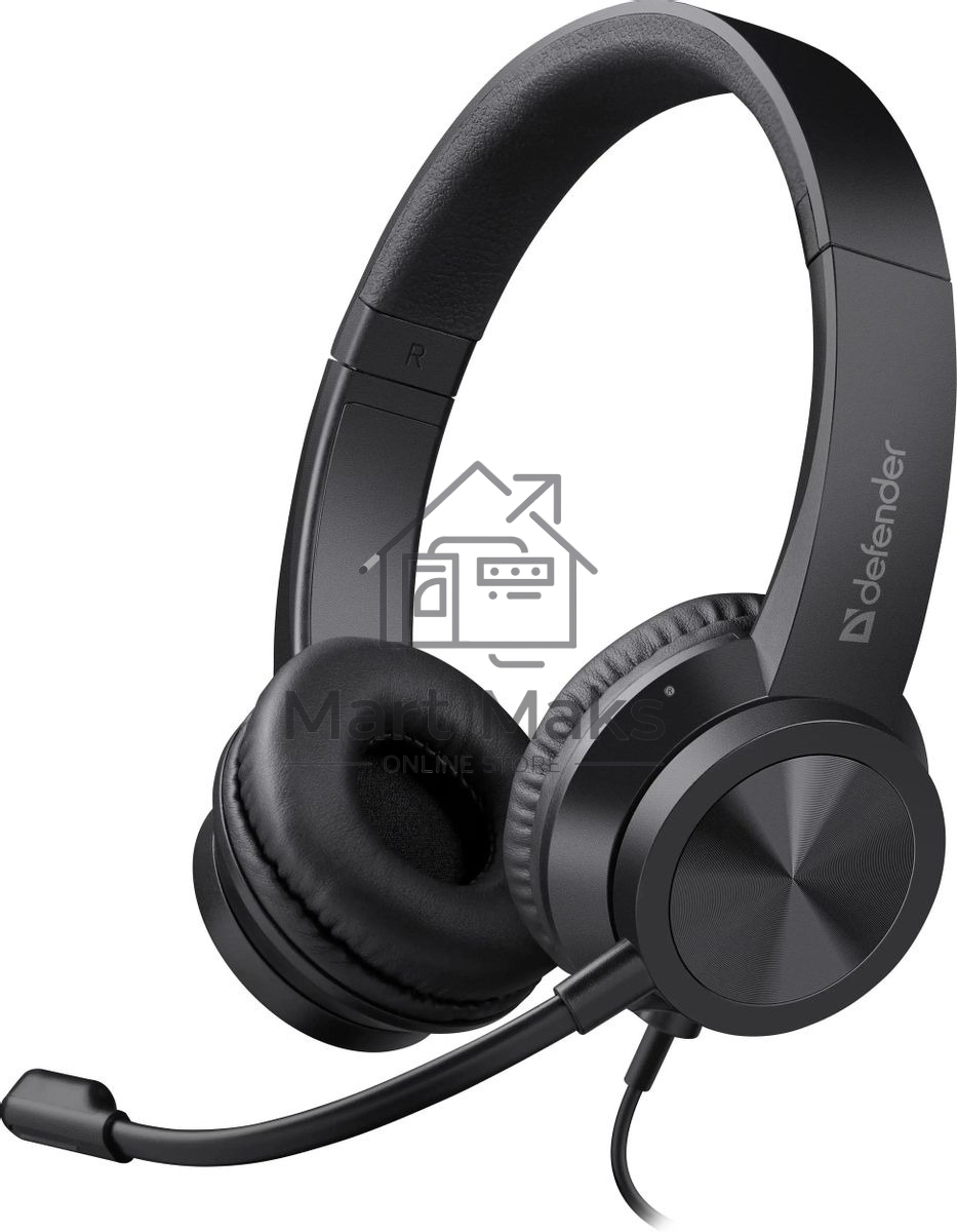 Гарнитура проводная Defender Tune 150 (черная, провод 1.8 м) (63151)