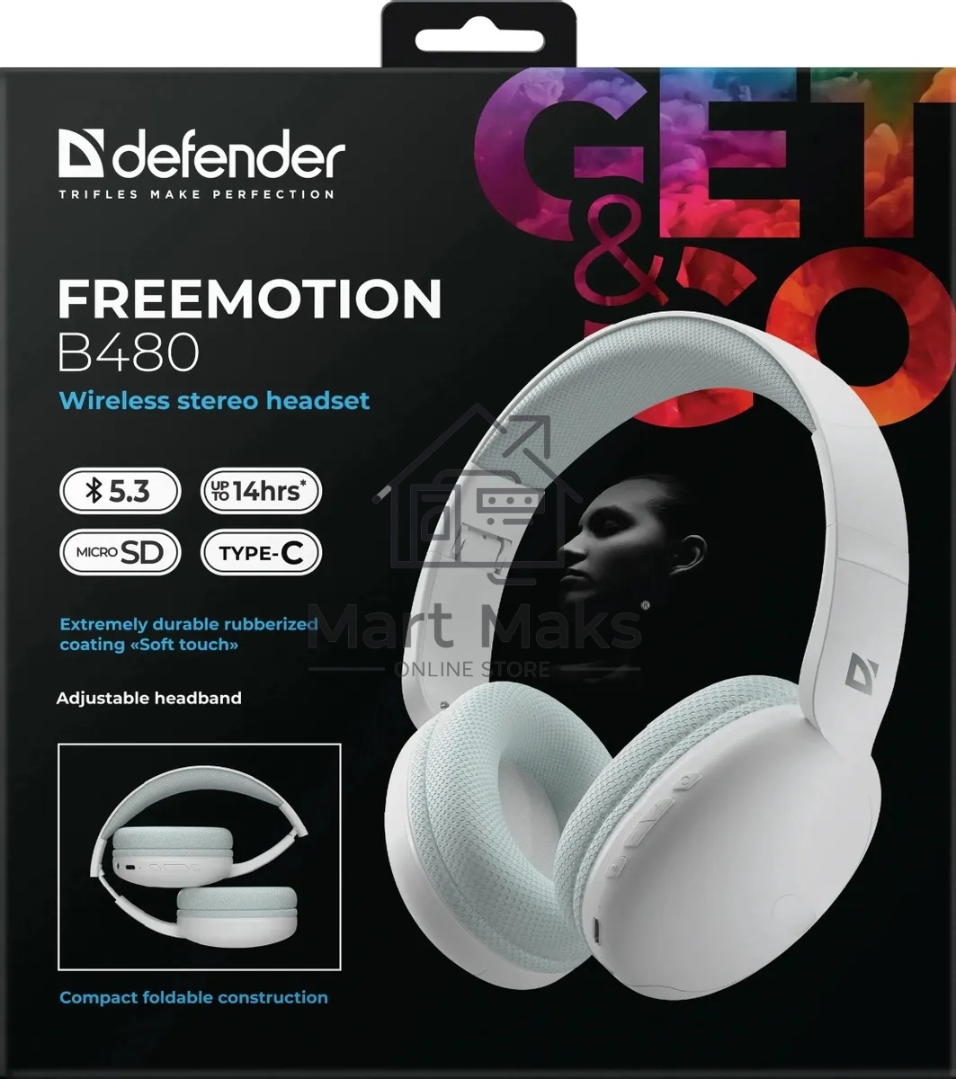 Беспроводная гарнитура DEFENDER (63481) FreeMotion B480 белый