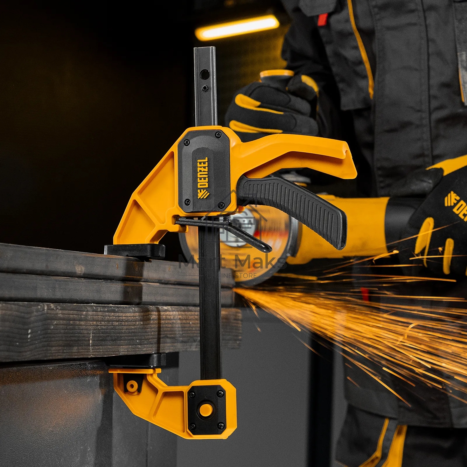 Струбцина Denzel F-образная, быстрозажимная, 150 х 80 мм, усиленный нейлоновый корпус