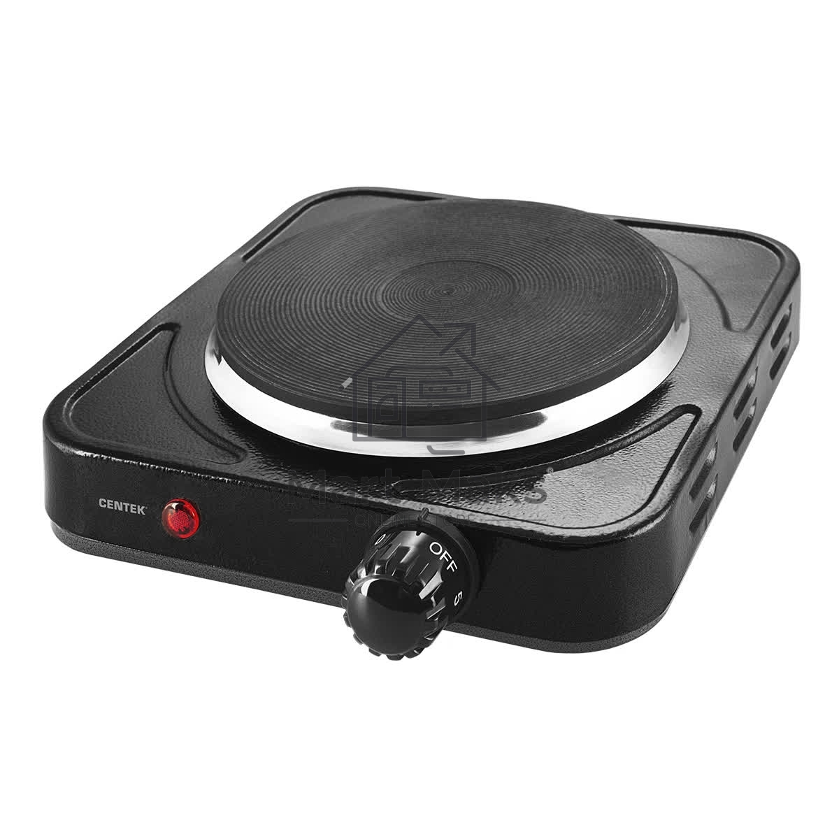 Плита настольная электрическая Centek CT-1506 черный, 1конф ЧУГУН 155мм, 1000Вт, индикатор работы