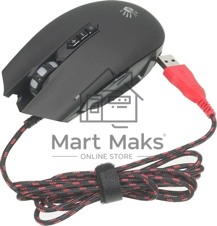 Мышь проводная A4Tech Bloody Q80 черный, 3200 dpi, USB, кнопки - 8