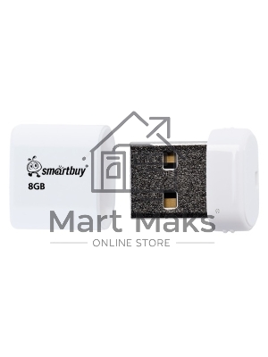 Флешка USB Smartbuy Lara white (SB8GBLara-W), 8Gb, USB 2.0, R/W 15/5, белый
