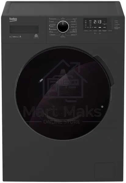 Стиральная машина Beko WSPE7612A антрацит, загрузка фронтальная 7 кг, 1200 об/мин., класс: А