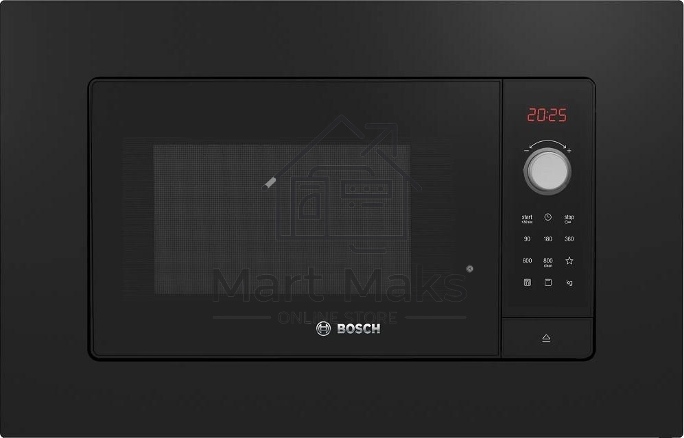 Микроволновая печь встраиваемая Bosch BEL653MB3 черный, 25 л, 800 Вт, переключатели - поворотный механизм/сенсор