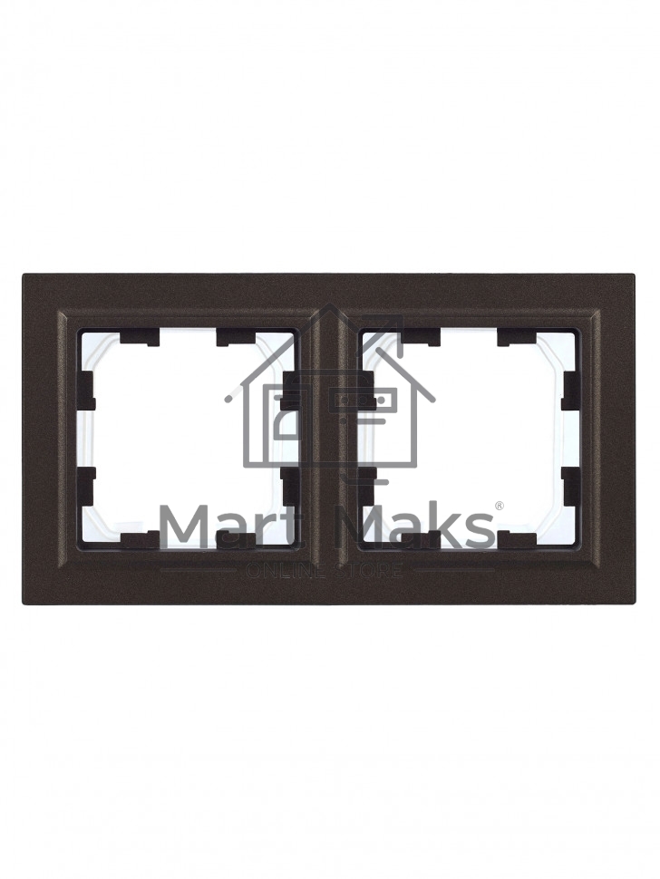 Рамка 2-местная IEK BRITE РУ-2-БрТБ-44 IP44 темная бронза