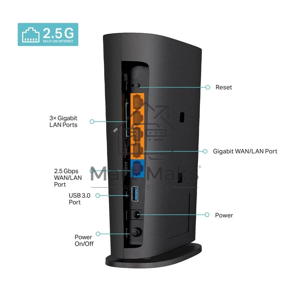 Двухдиапазонный роутер Wi-Fi 6 TP-Link Archer AX80 AX6000 с портом 2,5 Гбит/с