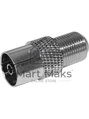 Переход гнездо F –гнездо TV. Коаксиальный переходник F на TV гнездо, никелированный сплав меди