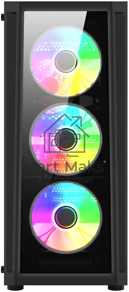Компьютерный корпус Bloody BD-CC120F черный без БП ATX 8x120mm 1xUSB2.0 1xUSB3.0 audio bott PSU