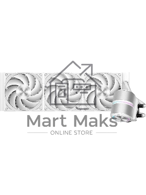 Система охлаждения Water Cooling System PCCooler DE360 Pro WH (300W, 360мм, White, ARGB Pump, Fans: 3x120мм, 86.73CFM, 32dBA, 2200RPM/Pump height 57мм, 28dBA, 3200RPM, Rad thickness 27мм/S: 1851, 1700, 1200, 115X, AM5, AM4, AM3)