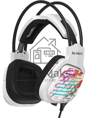 Наушники с микрофоном A4Tech Bloody G565 белый/рисунок 0.2м мониторные оголовье (G565 ENERGY WHITE)