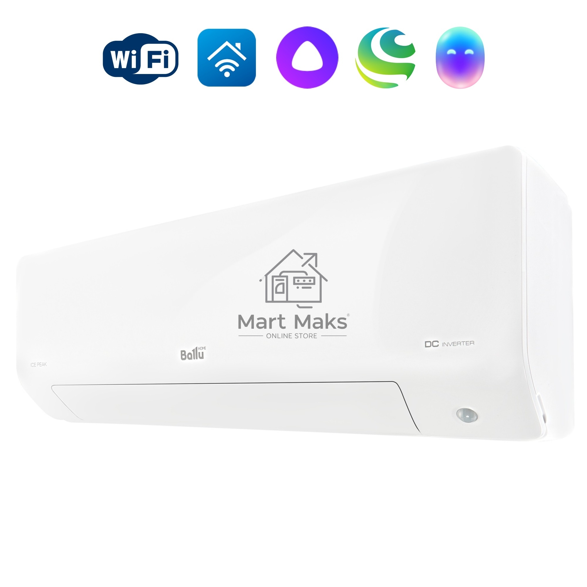 Блок внутренний сплит-системы Ballu Ice Peak DC BSPKI/in-24HN8_V4 инвертор, 24000 BTU, 73 м², 23 дБ, охлаждение, обогрев, осушение, белый