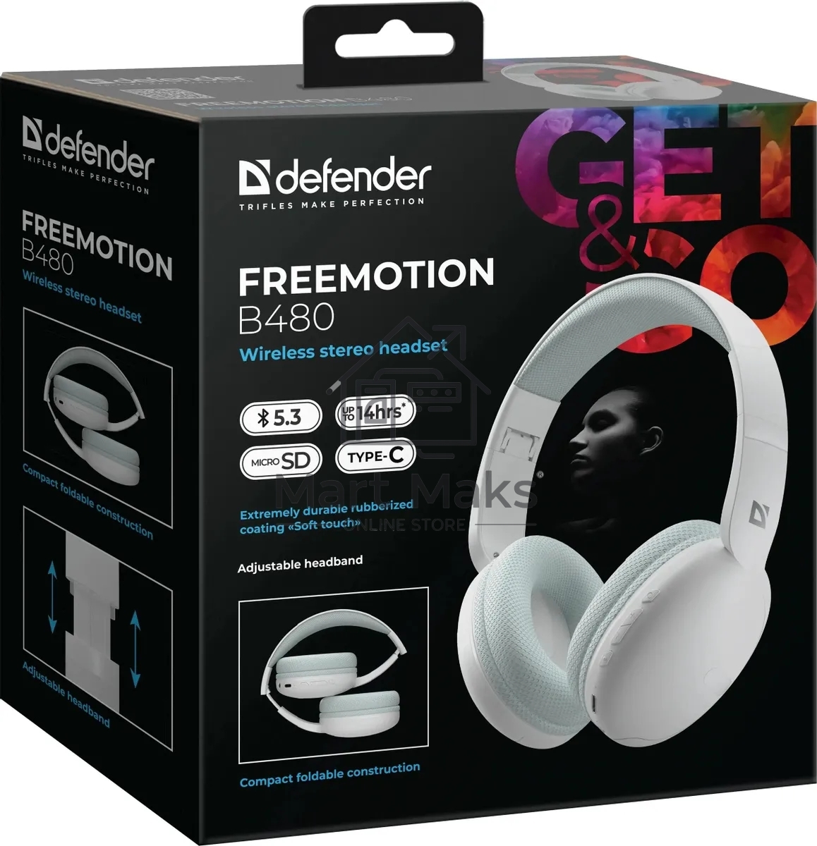 Беспроводная гарнитура DEFENDER (63481) FreeMotion B480 белый
