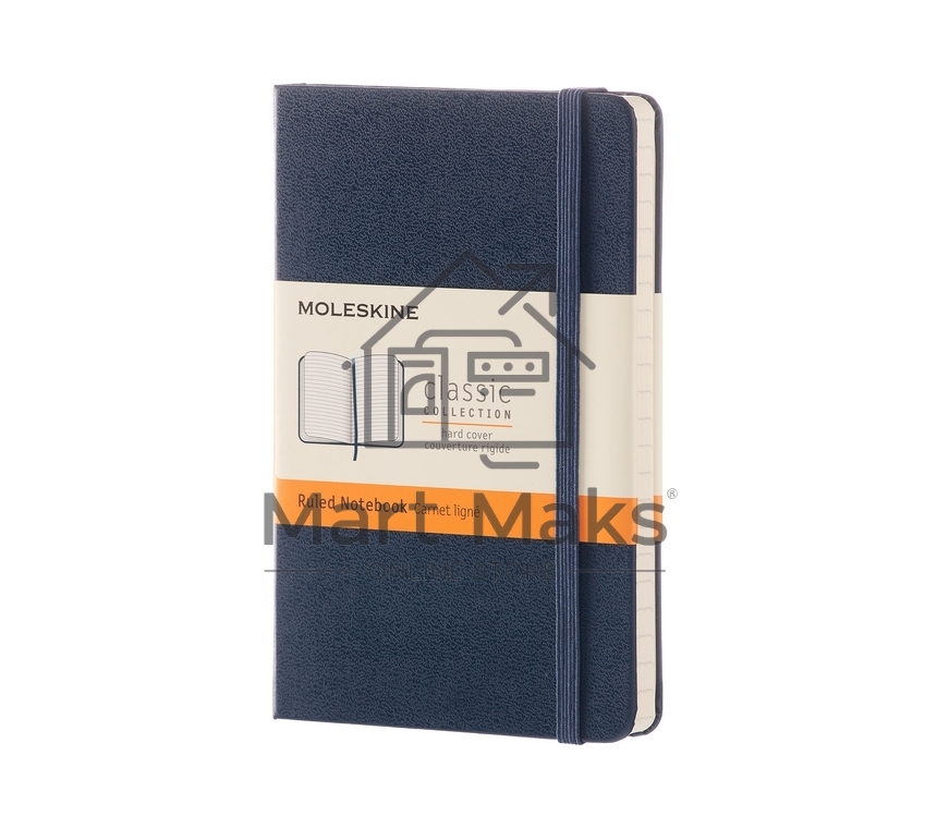 Блокнот Moleskine CLASSIC MM710B20 Pocket 90x140мм, 192 страниц, линейка, твердая обложка, синий сапфир