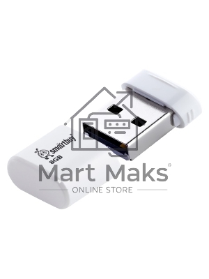 Флешка USB Smartbuy Lara white (SB8GBLara-W), 8Gb, USB 2.0, R/W 15/5, белый
