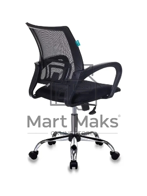 Кресло компьютерное Бюрократ CH-695NSL черный, экокожа, крестов. металл хром