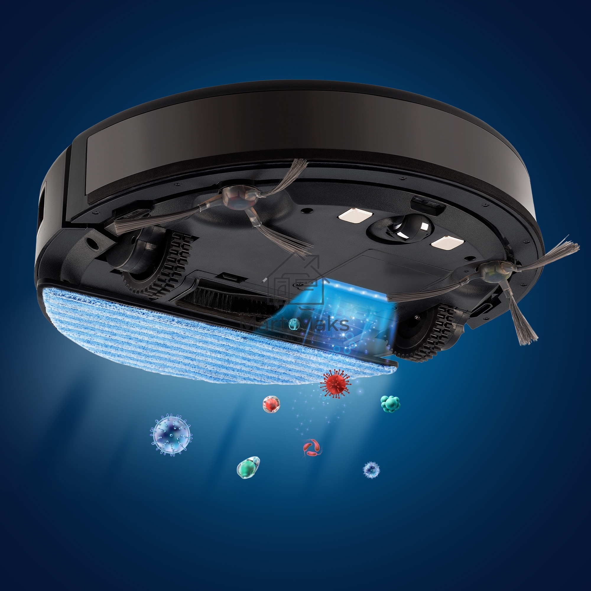 Робот-пылесос Coolfort CF-3200 черный, 2600 мAч Li-Ion, уборка сухая/влажная, пылесборник контейнер 0.3 л