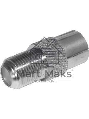 Переход гнездо F –гнездо TV. Коаксиальный переходник F на TV гнездо, никелированный сплав меди