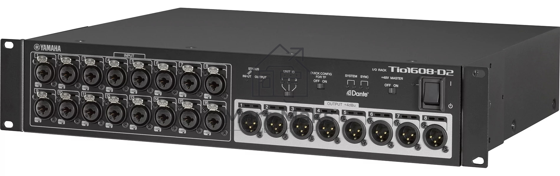 Модуль Yamaha [TIO1608-D2] [VGM3590] коммутационный с 16 вх. (XLR) и 8 вых.(XLR), со встроенным протоколом сетевого цифрового аудио Dante. 48 кГц 24 bit. Соединение в цепи Stagebox до 3-х штук (QUICK CONFIG). 2U.