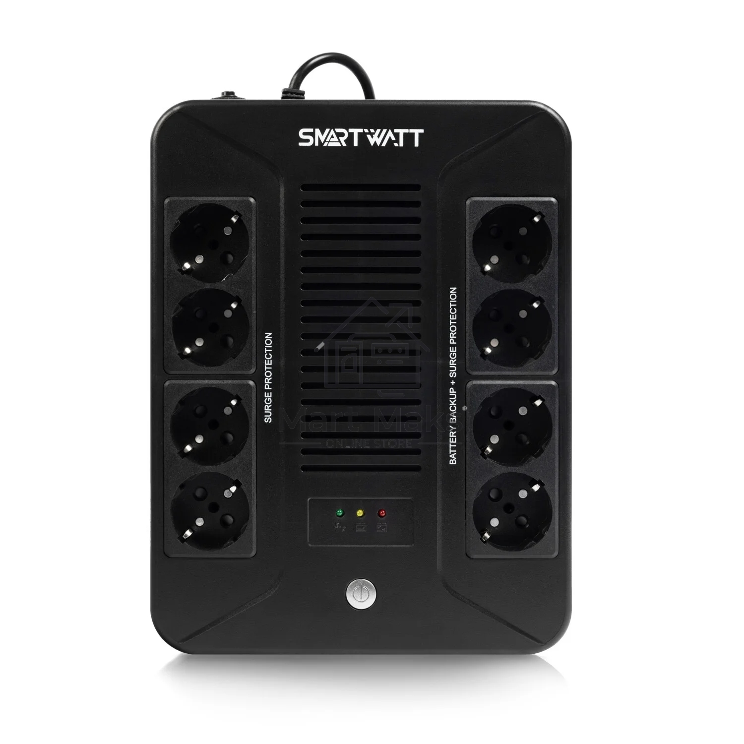 Источник бесперебойного питания SMARTWATT UPS SAFE PRO 600 Line-interactive 600VA/360W Brick (Euro x8, LED, 275x210x95(мм), 4,8 кг, гарантия 24мес.
