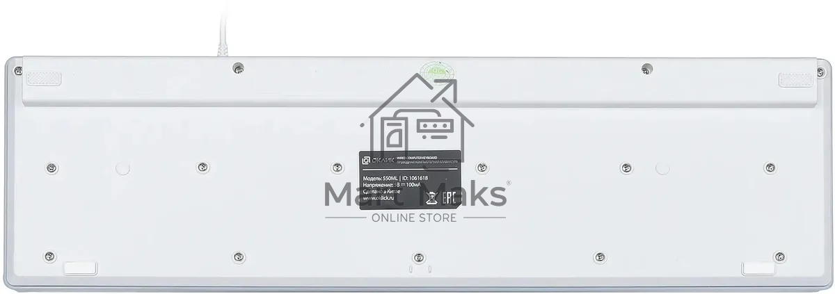 Клавиатура Oklick 550ML 1061618 проводная, USB, белый