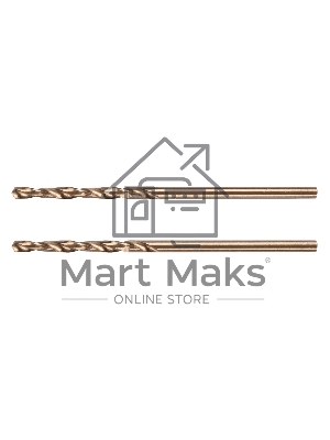 Сверло по металлу Denzel 2 мм, HSS Co-8%, 2 шт.