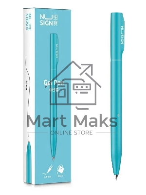 Ручка гелевая Deli Nusign NS552blue голубой, черные чернила, линия 0.5мм