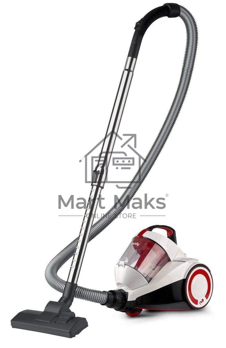 Пылесос DOMFY DSC-VC505 белый/красный, 350/2000 Вт, уборка сухая, пылесборник контейнер 2.5 л