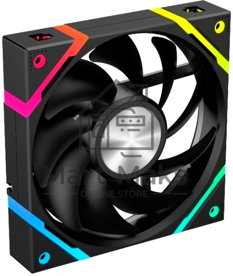 Вентилятор для корпуса Eurocase EU-FN120ARGB_12 BL YH1225 Black,120 ARGB fan 3pin+AURA 5V3pin female and male connector with brown box,3pcs in big bro