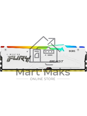 Оперативная память Kingston Fury Beast, DDR5, 32Gb (1x32GB), 5600MHz, CL36, DIMM, радиатор, RGB, белый