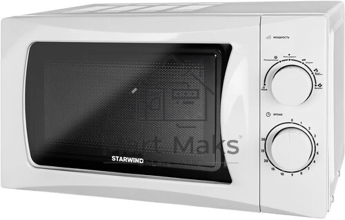 Микроволновая печь Starwind SMW3720 белый, 20 л, 700 Вт, переключатели - поворотный механизм