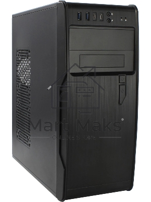 Компьютерный корпус PowerCool без ТМ, S1008BK-2U3C-NP NP (MidiTower, БЕЗ БП, черный, 2*USB3.0+2*USB Type-C +HD Audio)